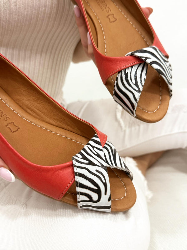 Leather sandals G200 - RED