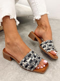 Leather slippers G412 - BLACK