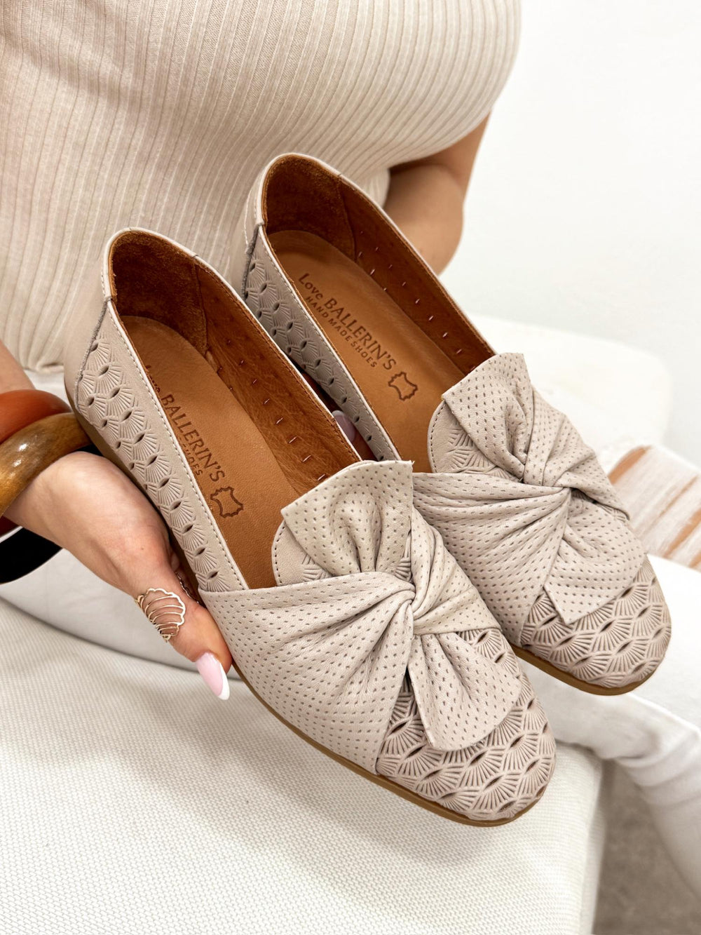 Leather ballet flats G190 - GREY