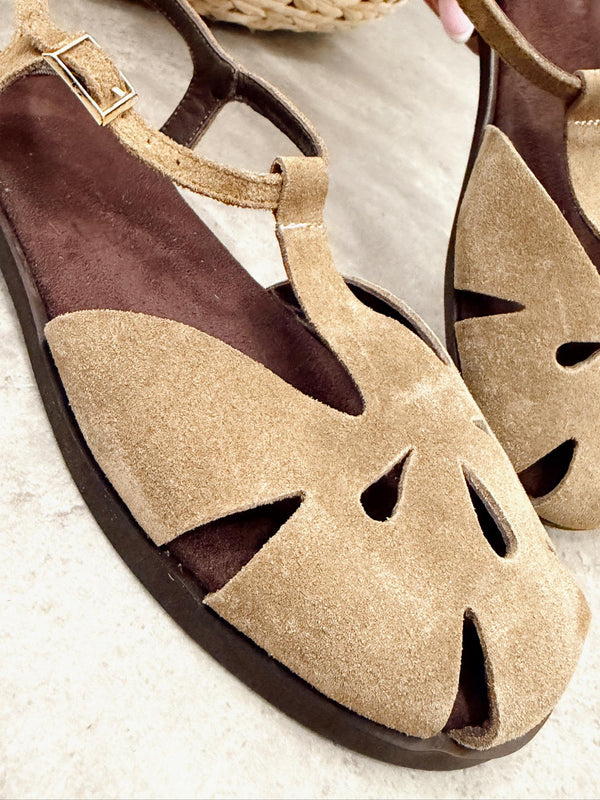 Leather sandals G368 - BEIGE