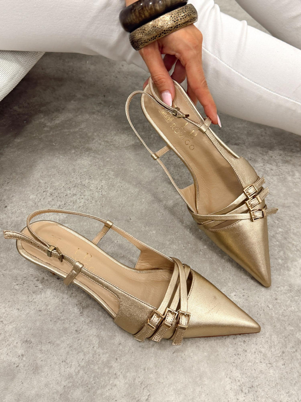 Leather sandals G382 - GOLD