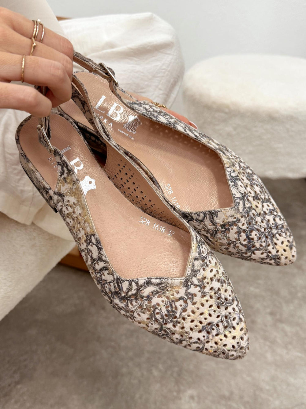 Ledersandalen G136 - BEIGE