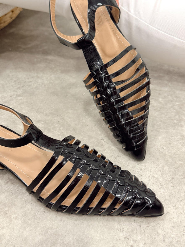 Leather sandals G390 - BLACK