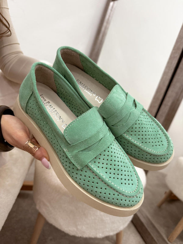 Pantofi plați din piele  G209 - MINT
