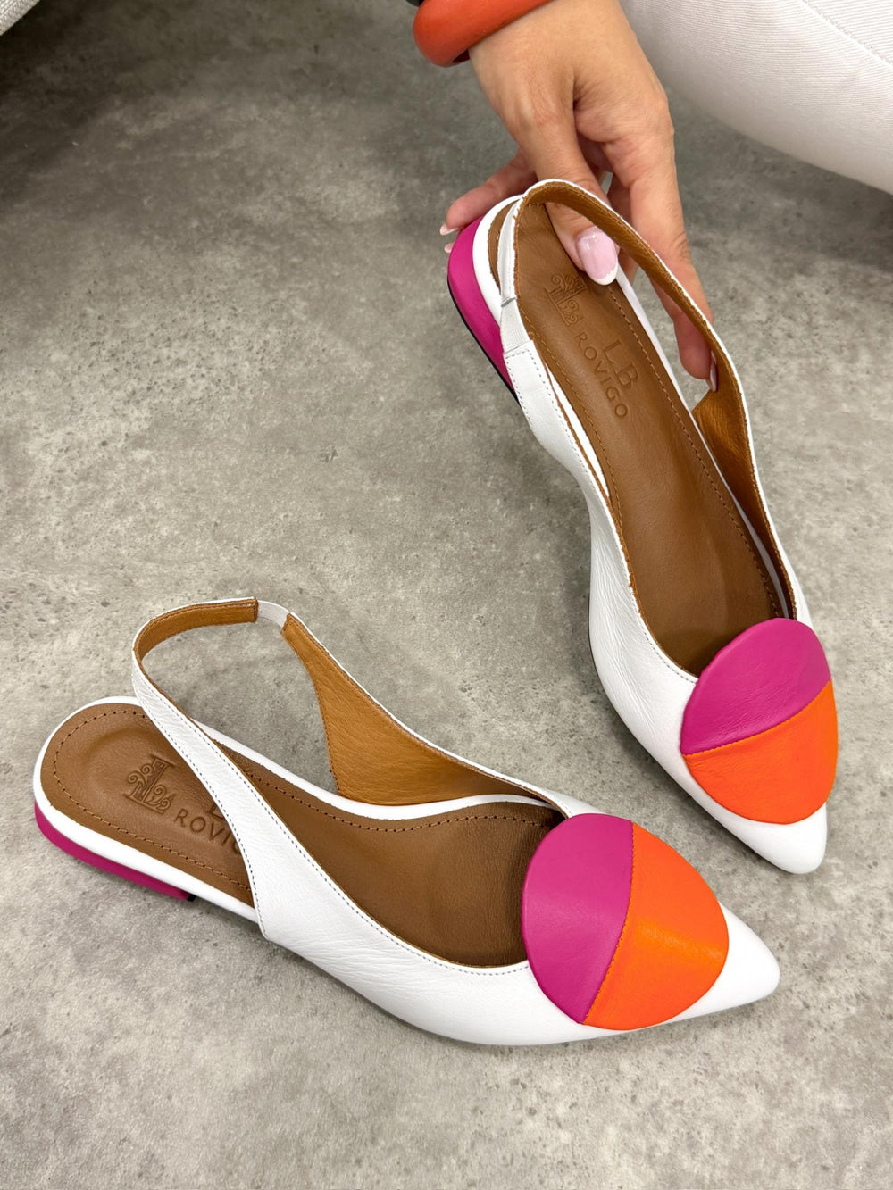 Sandale din piele G391 - ALB