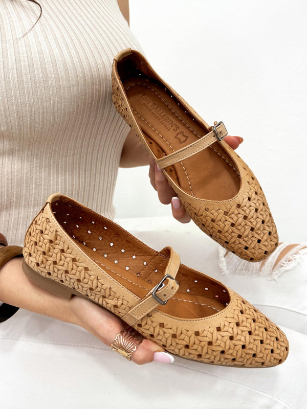 Leather ballet flats G186 - POWDER ROSE