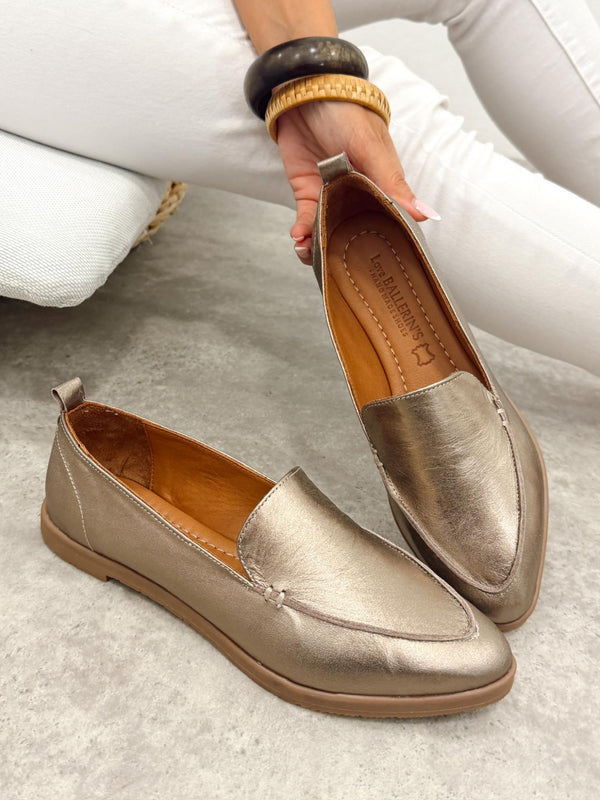 Flat leather shoes G419 - GRAFIT