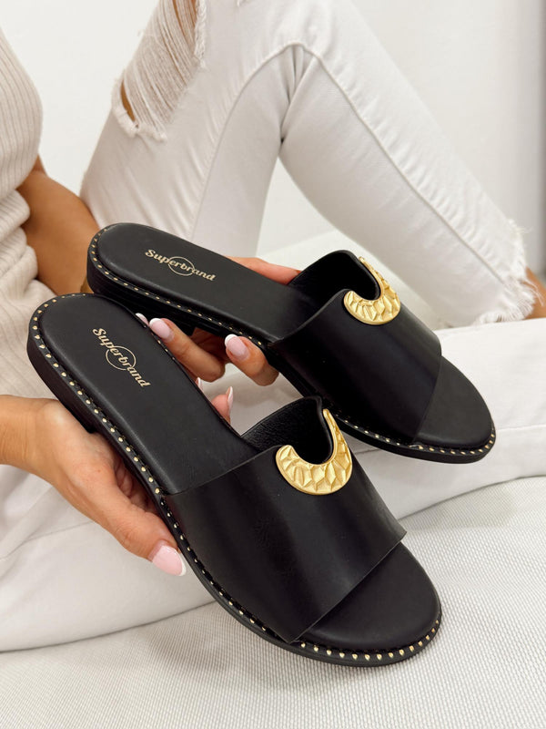 Women Slippers and Mules G330 - BLACK