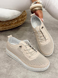 Ledersneaker G453 - BEIGE