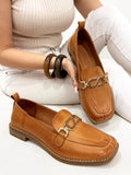 Flache Lederschuhe G195 - KAMEL