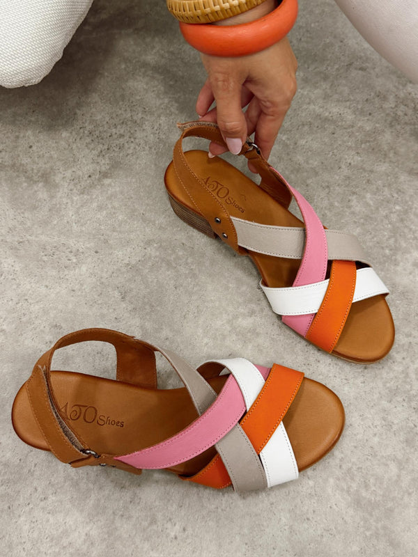 Leather sandals G469 - CAMEL