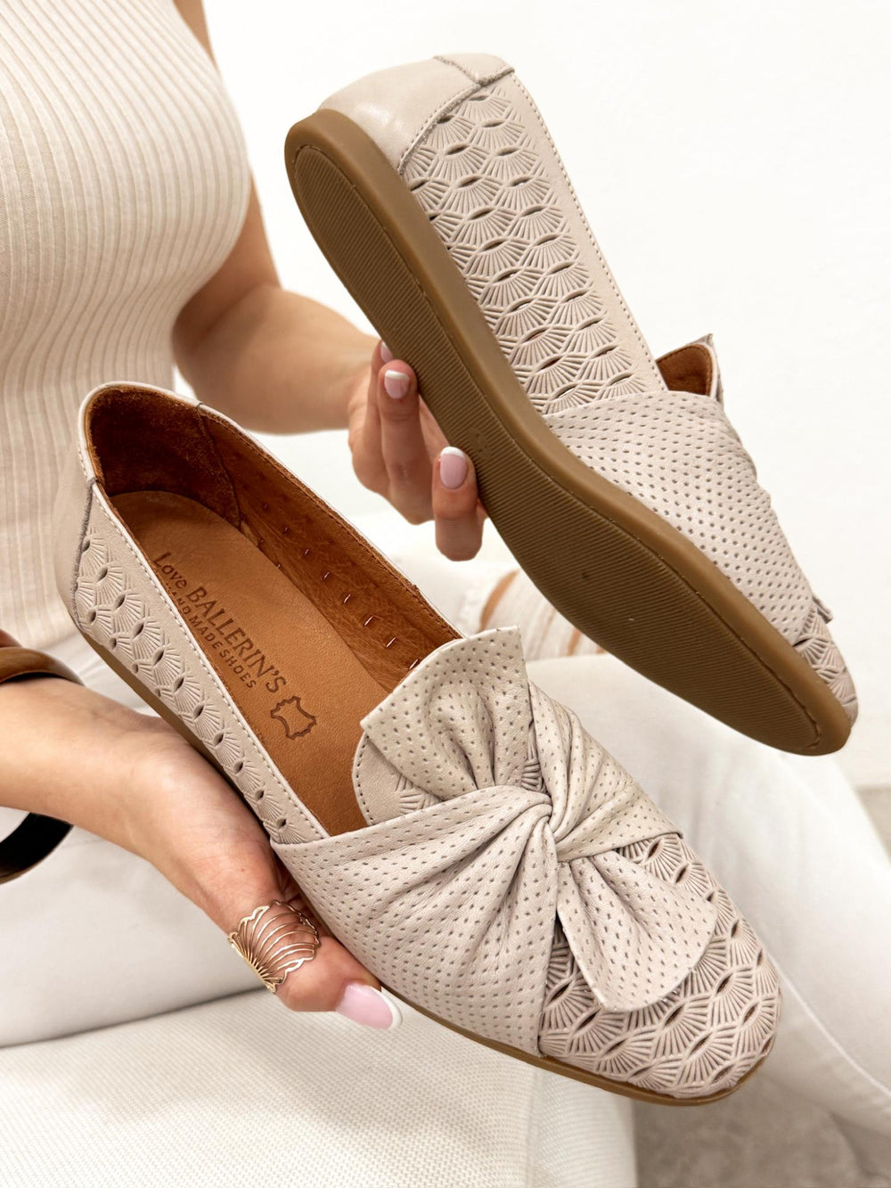 Leather ballet flats G190 - GREY