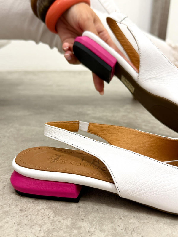 Leather sandals G391 - WHITE