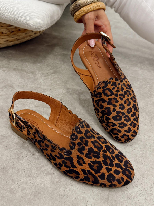 Leather sandals G460 - LEOPARD