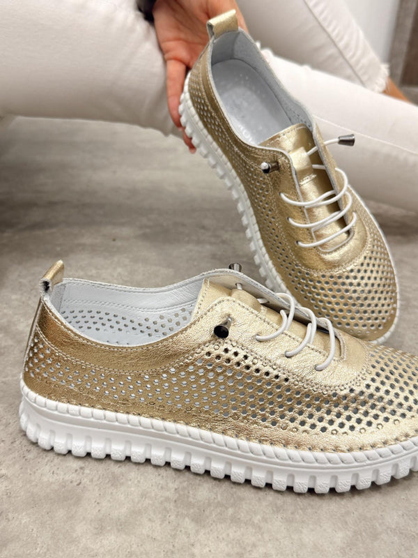 Leather sneakers G398 - GOLD