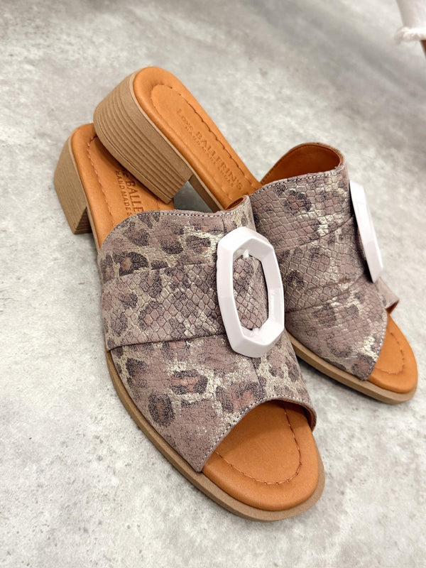 Leather slippers G411 - GREY