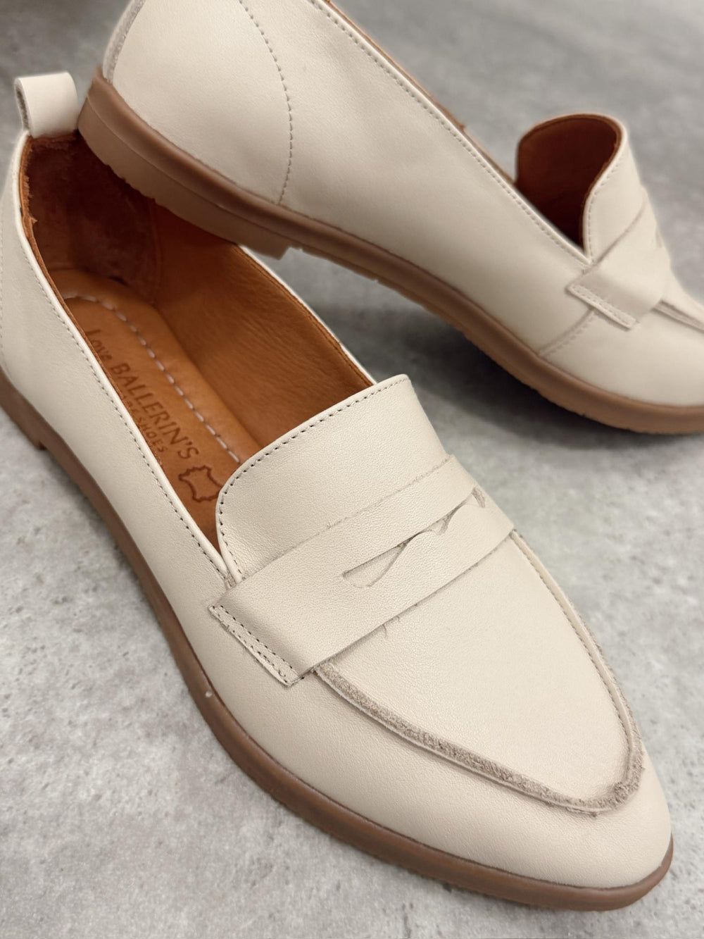 Flache Lederschuhe G420 - BEIGE