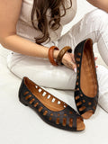 Leather sandals G204 - BLACK