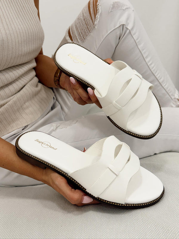 Women Slippers and Mules G328 - WHITE