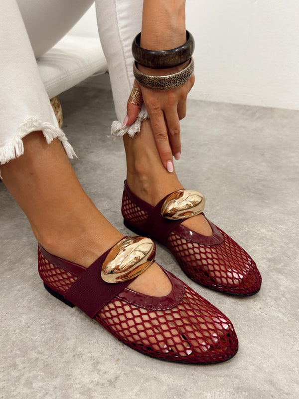 Women flats G512 - WINE RED