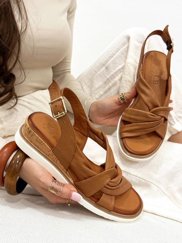 Leather sandals G170 - CAMEL