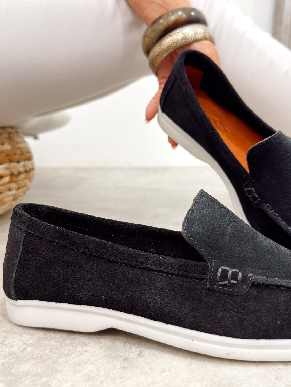 Flache Lederschuhe G517 – SCHWARZ