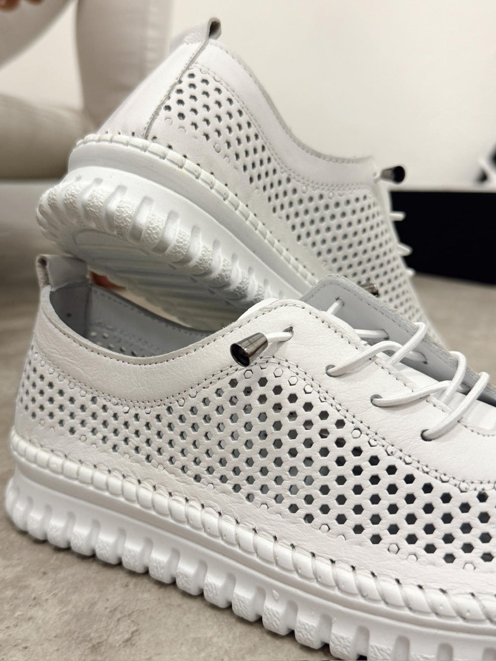 Ledersneaker G398 - WEISS