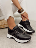 Leather sneakers G456 - BLACK