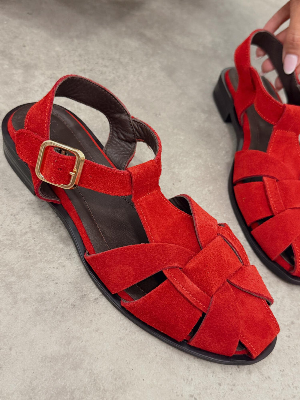 Ledersandalen G431 - ROT