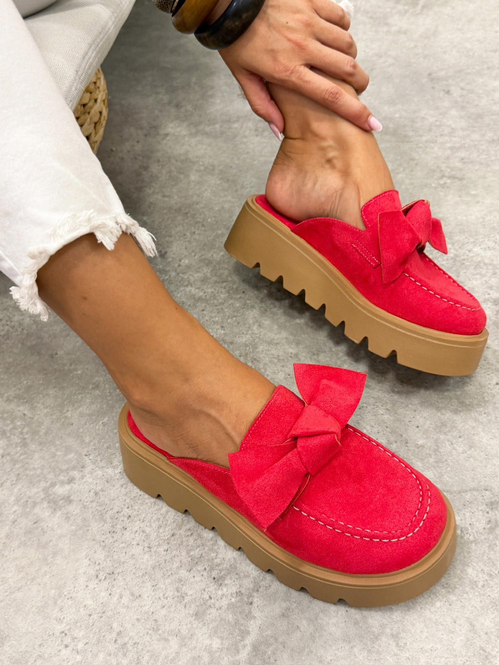 Damen Pantoletten und Mules G497 - ROT