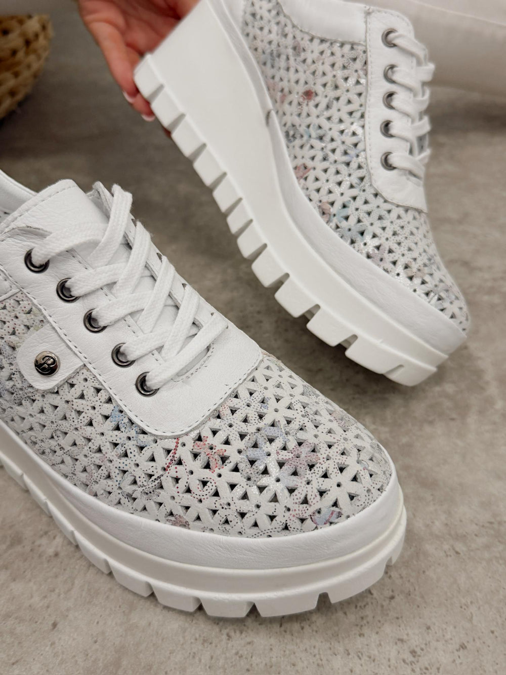 Leder-Sneaker G458 – WEISS