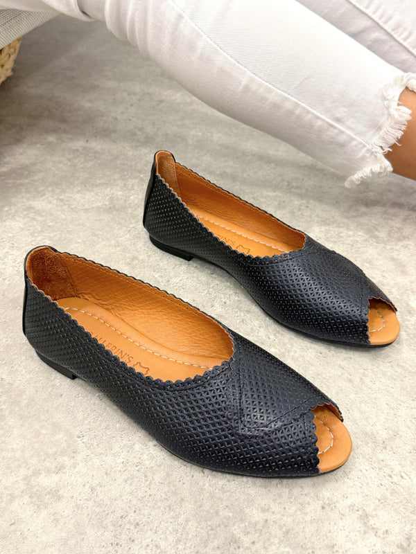 Leather sandals G416 - BLACK