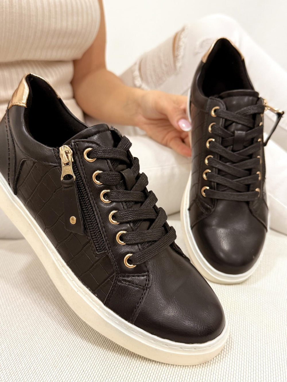 Damen-Sneaker F991 - SCHWARZ