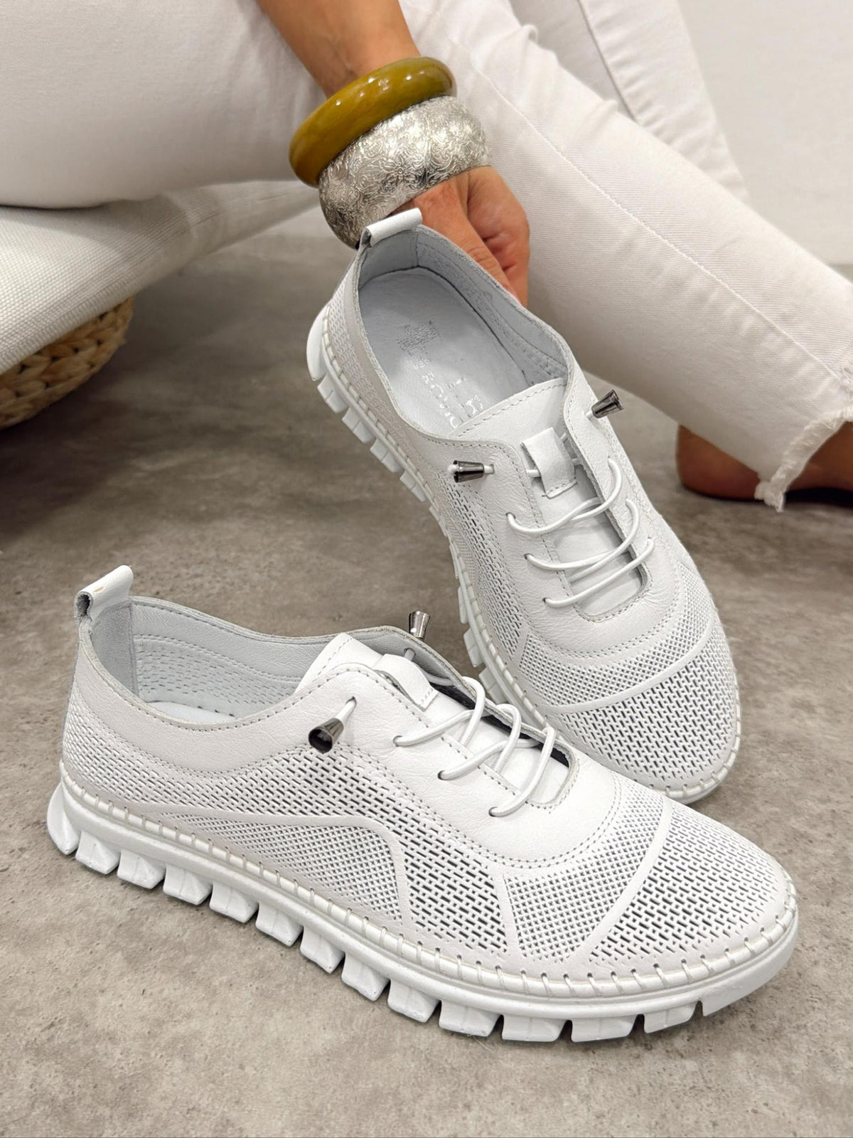 Ledersneaker G400 - WEISS