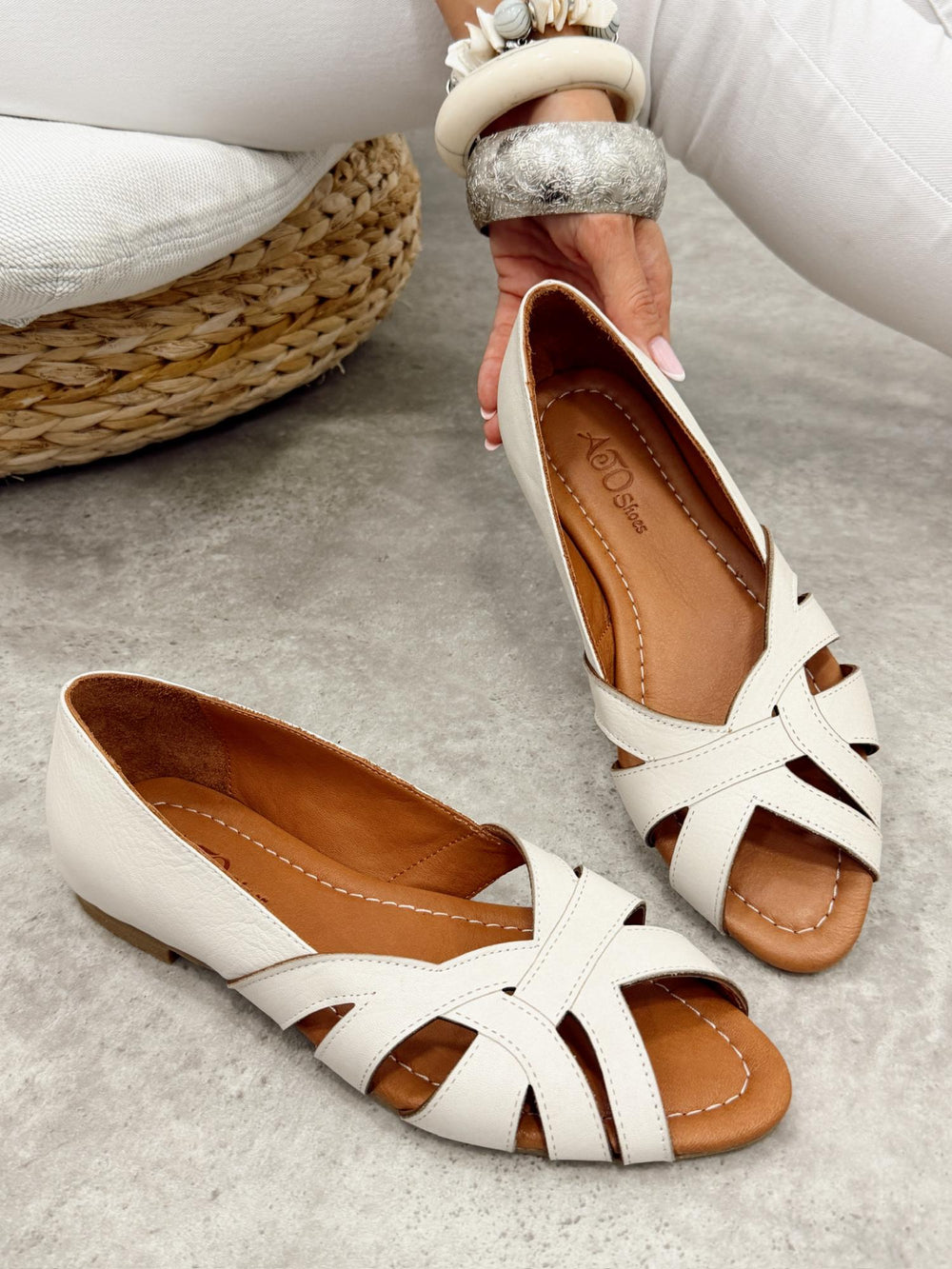 Ledersandalen G470 - BEIGE