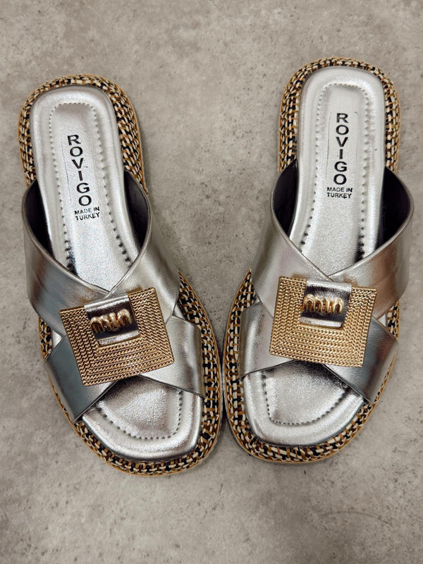 Women Slippers and Mules G489 - SILVER
