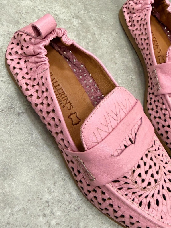 Flat leather shoes G421 - ROSE