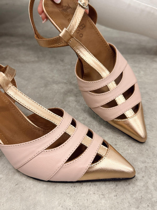 Leather sandals G383 - ROSE