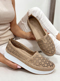 Flat leather shoes G167 - BEIGE