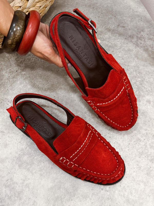 Leather sandals G367 - RED