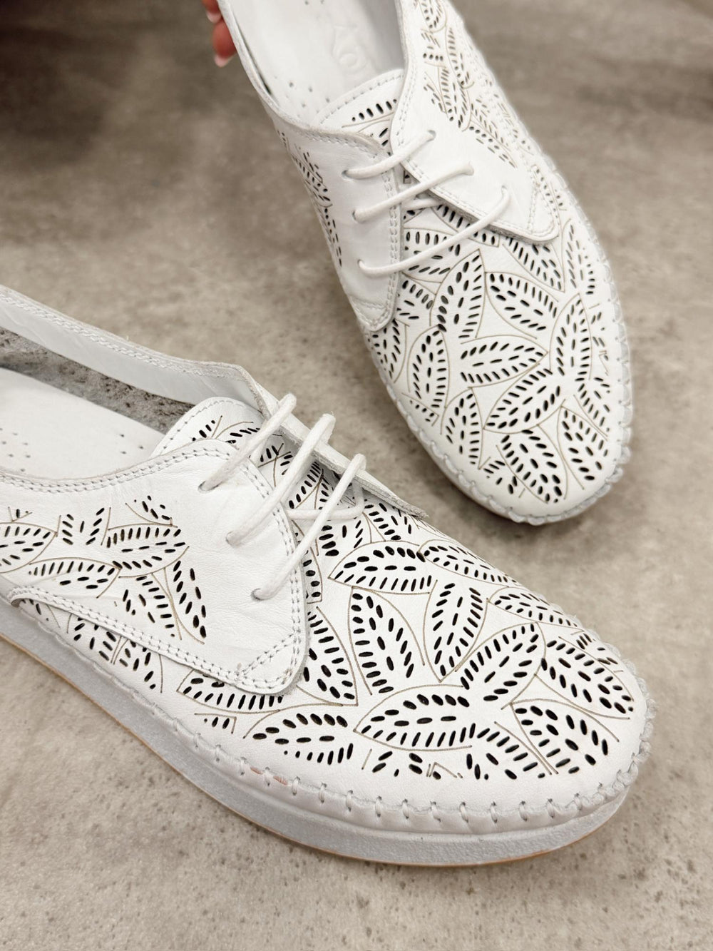 Leder-Sneaker G449 - WEISS