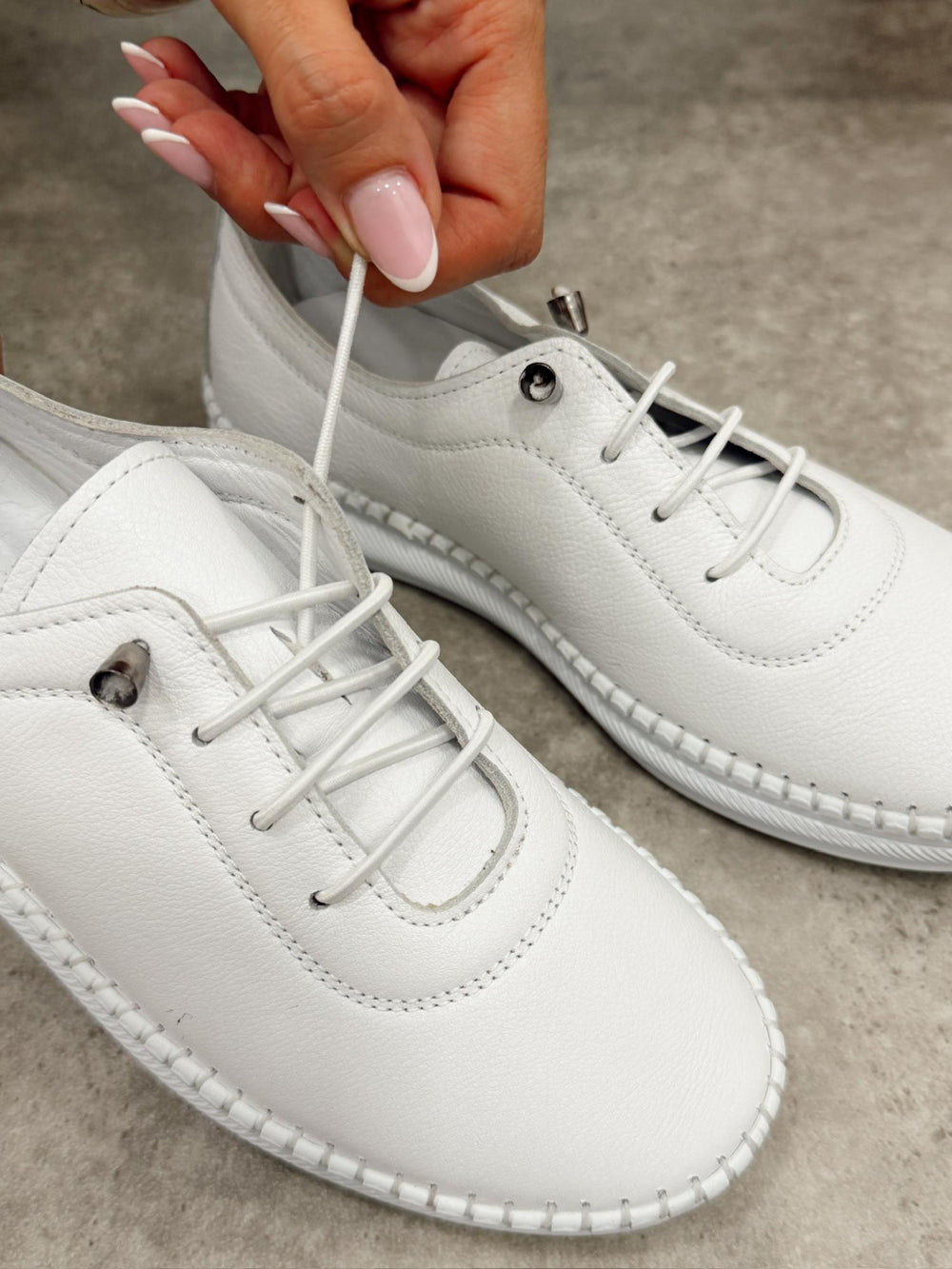 Ledersneaker G450 - WEISS