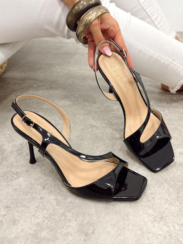 Leather sandals G378 - BLACK