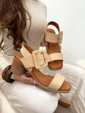 Leather sandals G179 - BEIGE