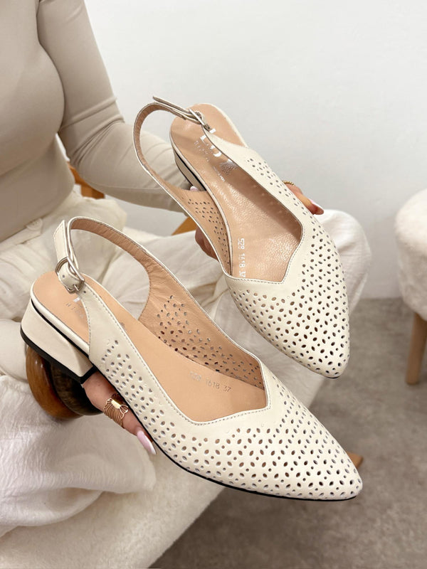 Leather sandals G136 - BEIGE