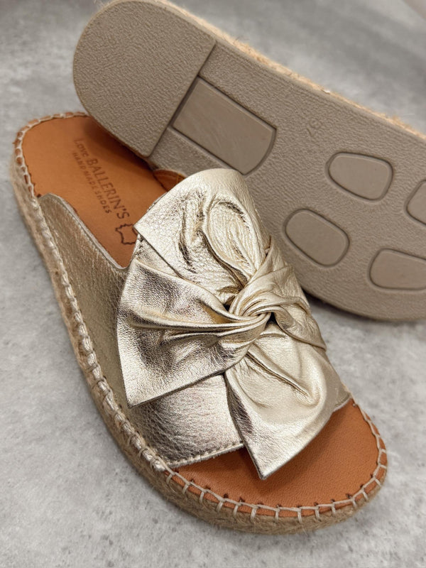 Leather slippers G410 - GOLD