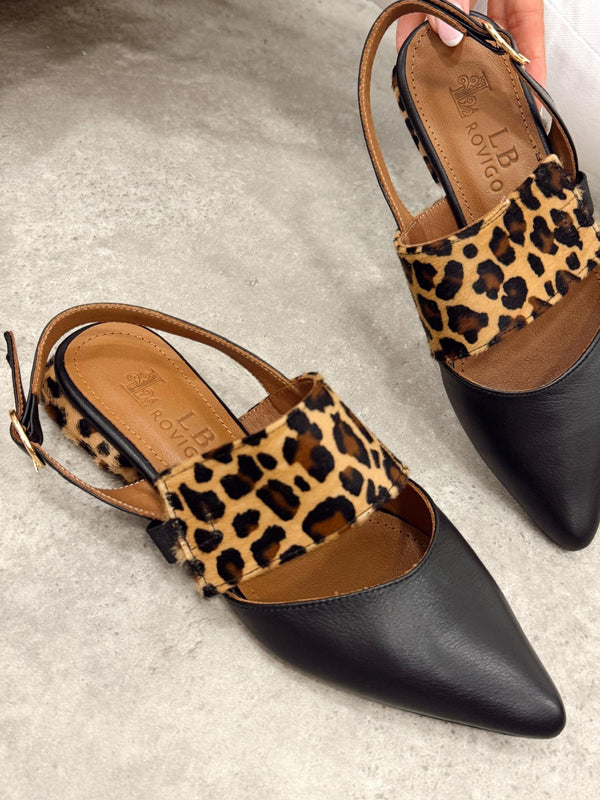 Leather sandals G393 - LEOPARD
