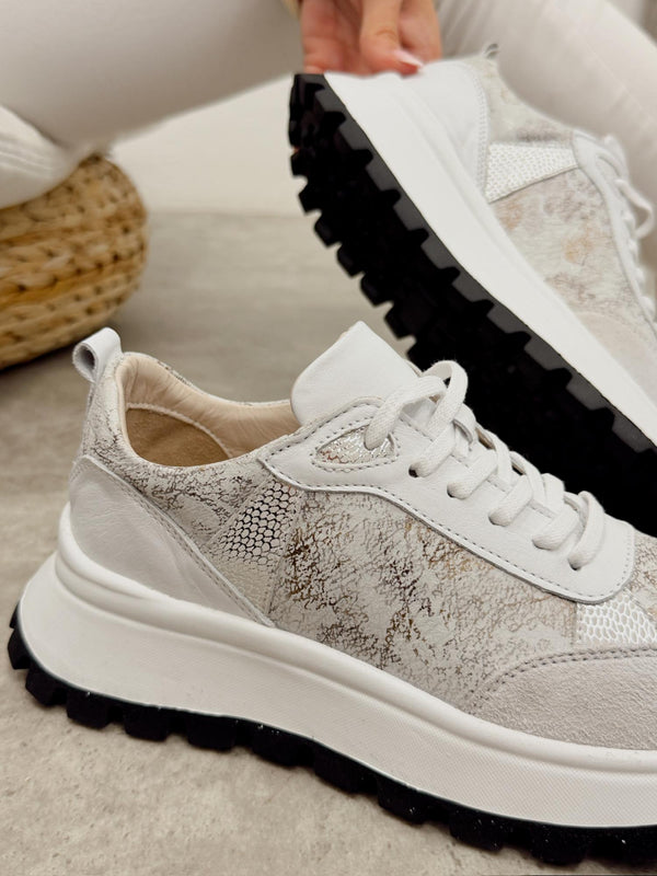 Leather sneakers G457 - WHITE