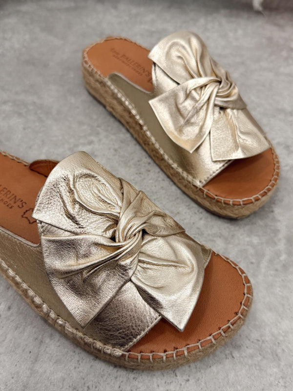 Leather slippers G410 - GOLD