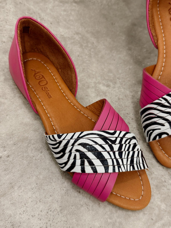 Leather sandals G473 - PINK